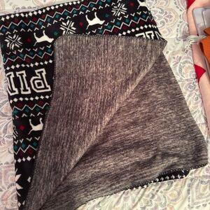 PINK Victoria's Secret Black and Gray Blanket